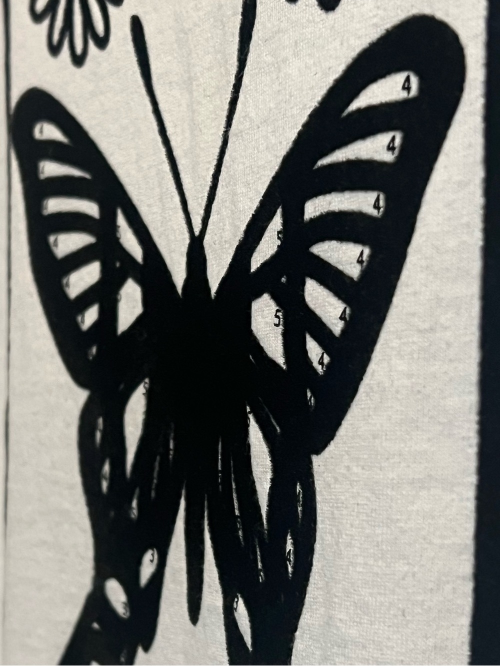 Maisie Wilen Paint by Number Butterfly cotton T-shirt Small Very Good Condition - Picture 8 of 11